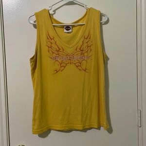 yellow harley davidson shirt